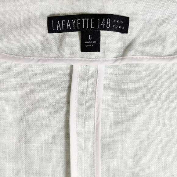 EUC Lafayette 148 New York 3/4 Sleeve Linen Cardigan Jacket Mint Green - Small 6 - Picture 7 of 9